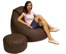 Load image into Gallery viewer, Leather Beanbag With Stool