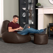 Load image into Gallery viewer, Comfy Leather Bean Bag With Stool