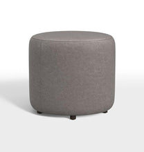 Load image into Gallery viewer, Grey 18" Worley Round Leather Ottoman