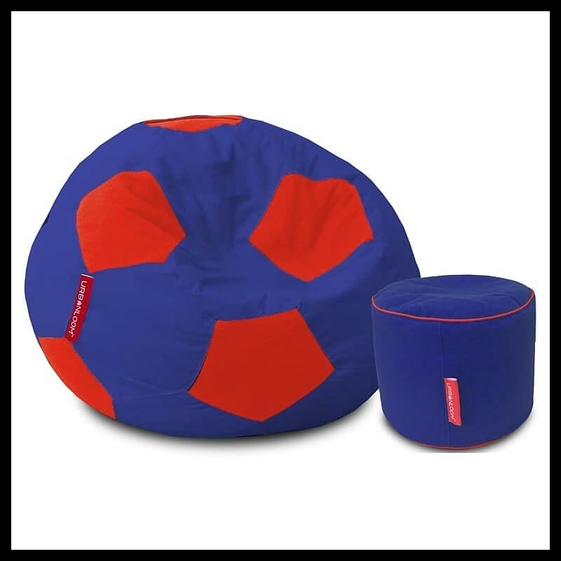 Blue And Red Football Beanbag With Stool