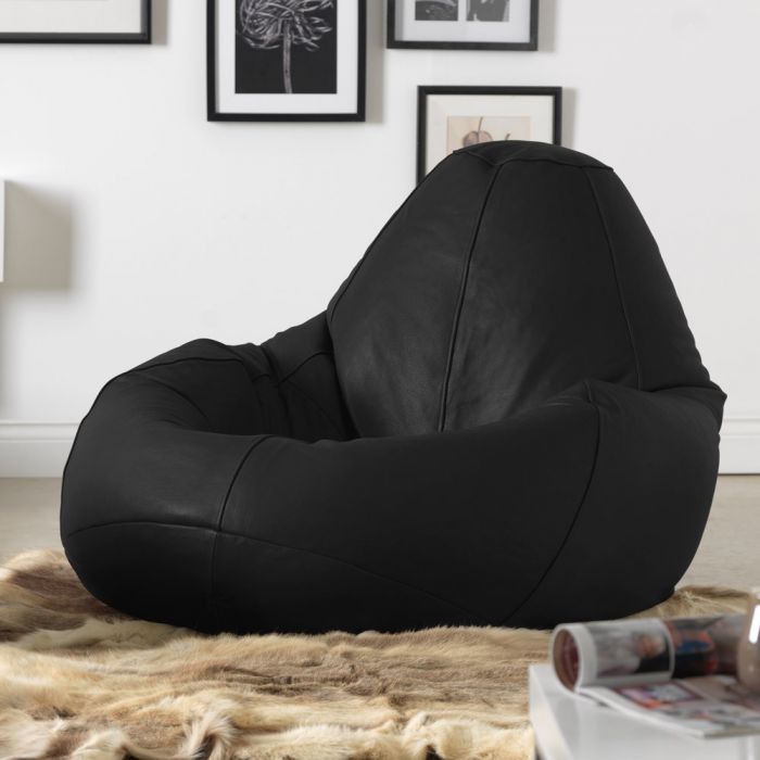 Black Comfy Beanbag Without Stool