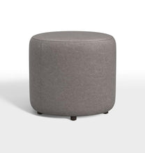 Load image into Gallery viewer, Grey 18&quot; Worley Round Leather Ottoman
